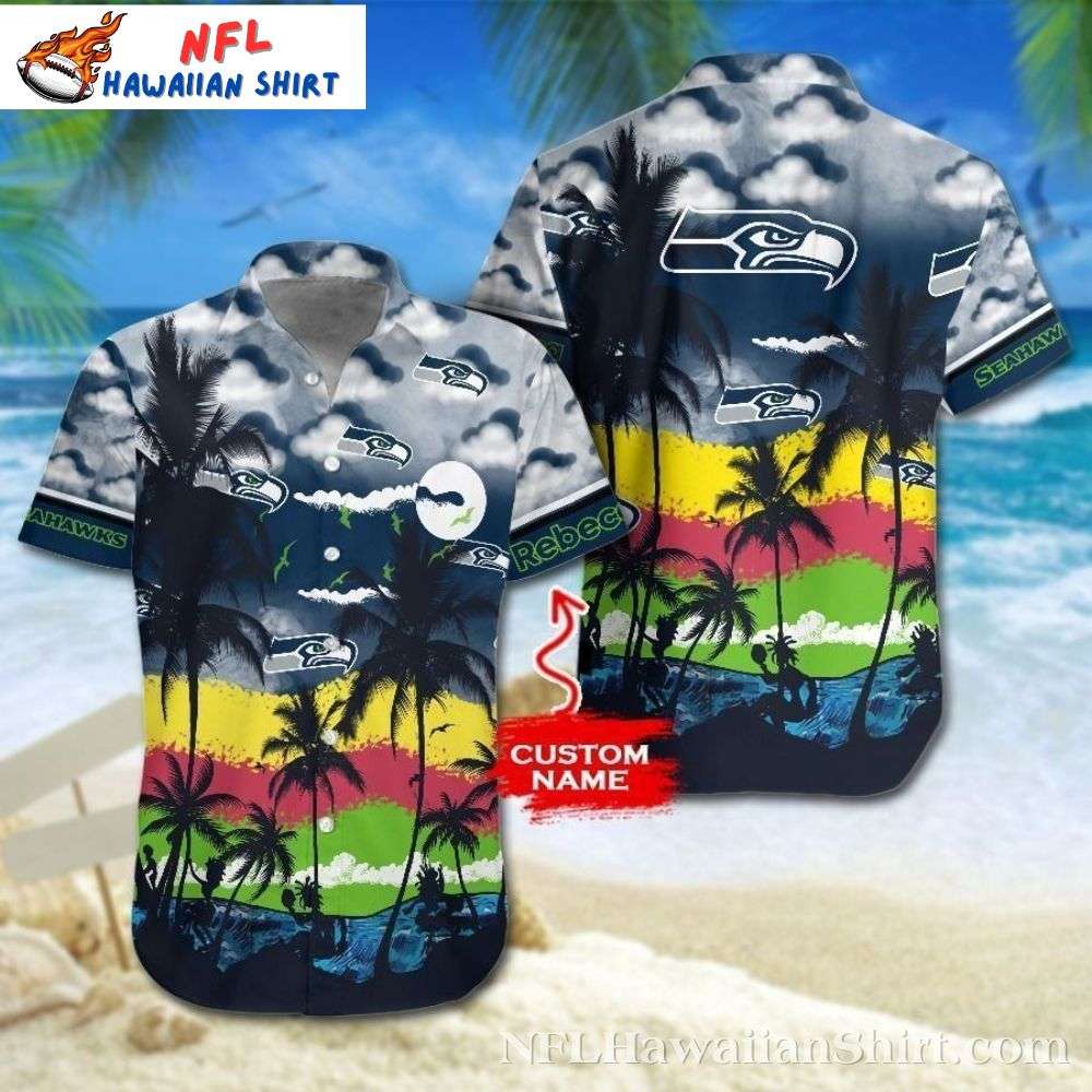 Dusk Till Dawn  Seattle Seahawks Sunset Vibes Aloha Shirt