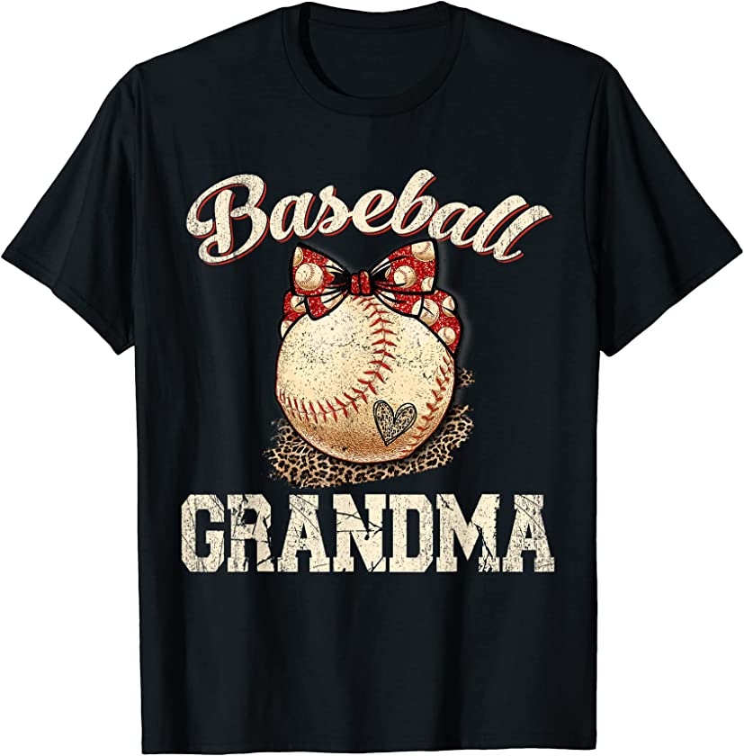 Baseball Grandma Leopard Tee Ball Funny Mother’s Day Shirts T-Shirt