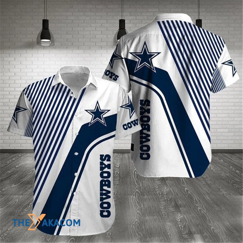 Dallas Cowboys Nfl Team Gift For Fan Pattern Stripe Short Sleeve Hawaii Shirt Ha94823