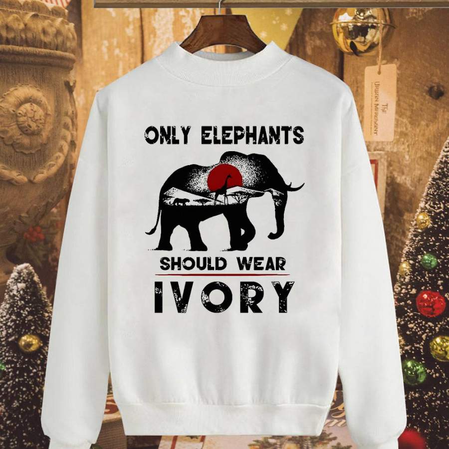 Elephants only elephants should wear ivory giraffe & lion white cotton t shirt for men and women S-6XL