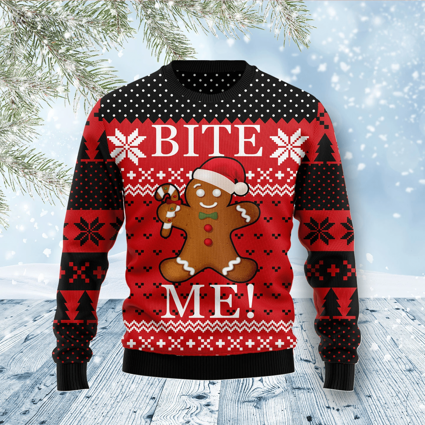 Christmas Bite Me Christmas Ugly Sweater