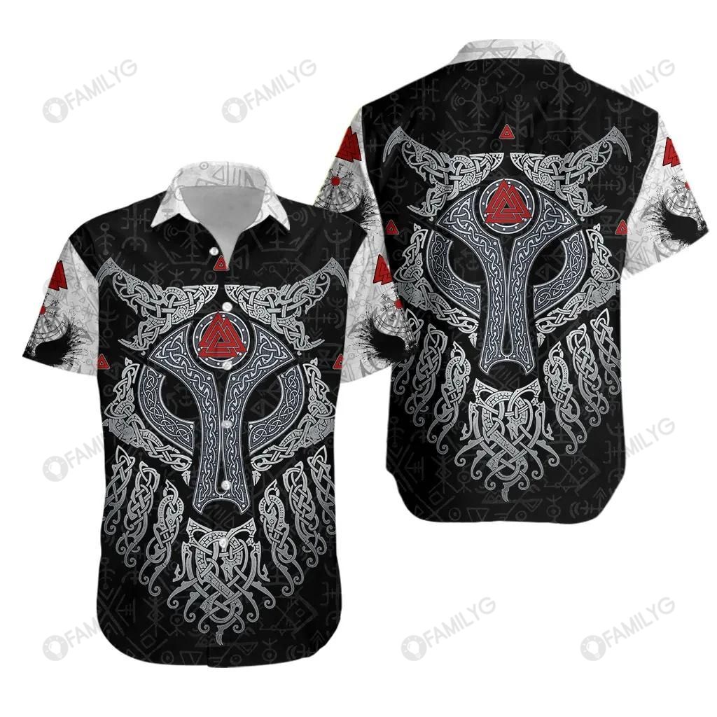 Viking Shirts – Nordic Viking Wolf And Raven Colorful Unique – Viking Hawaiian Shirt Summer Hawaiian For Men, Women, Couple