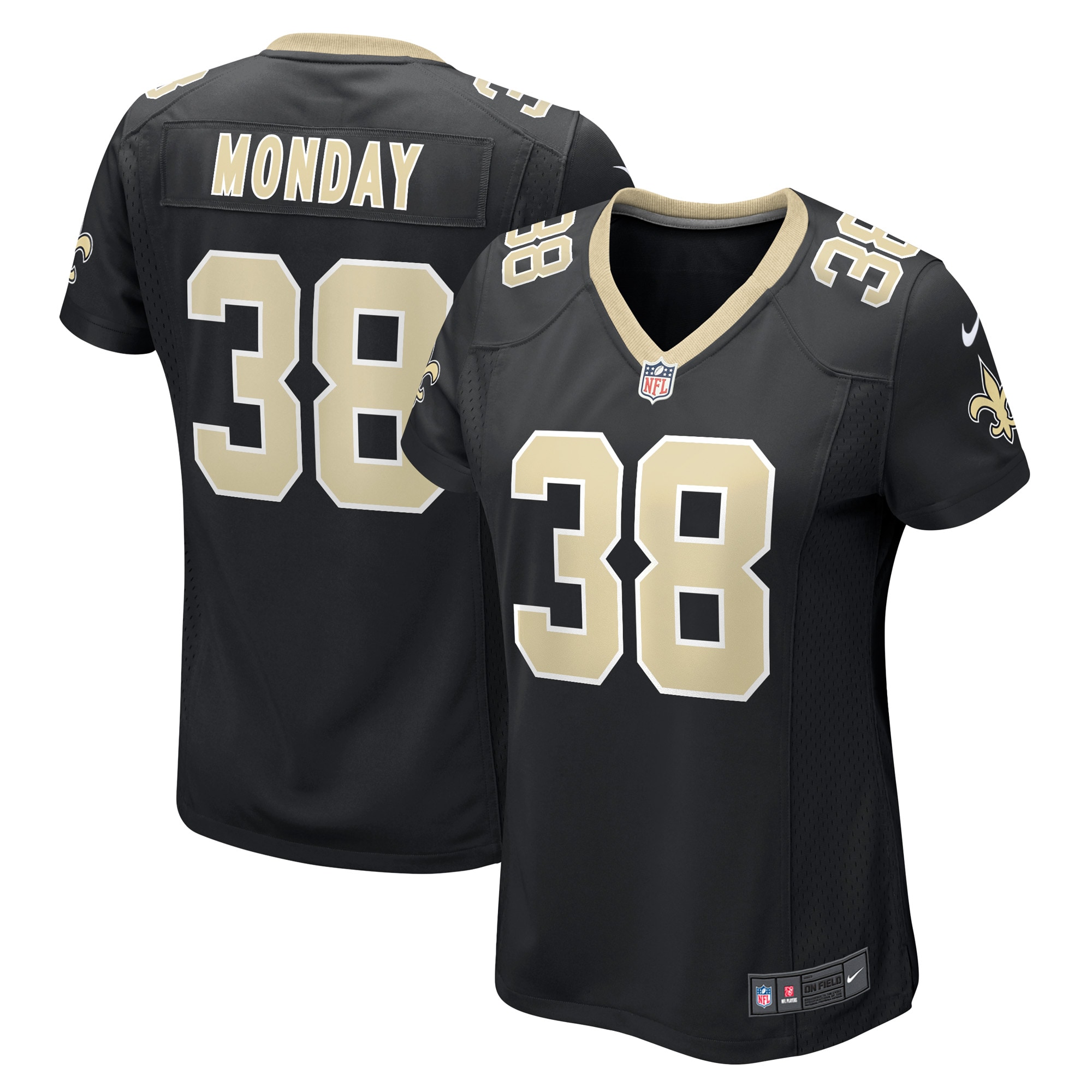 Women’s New Orleans Saints Smoke Monday Black Game Player Jersey