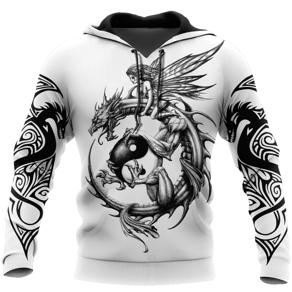 Dragon Tattoo Art Stencils The Origin Of Dragons Hoodie For Men And ...