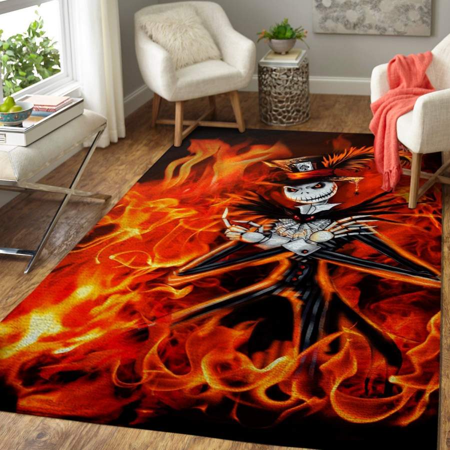 Fire Jack Skellington – The Nightmare Before Christmas 190909 – Halloween Area Rug – Movie OFD