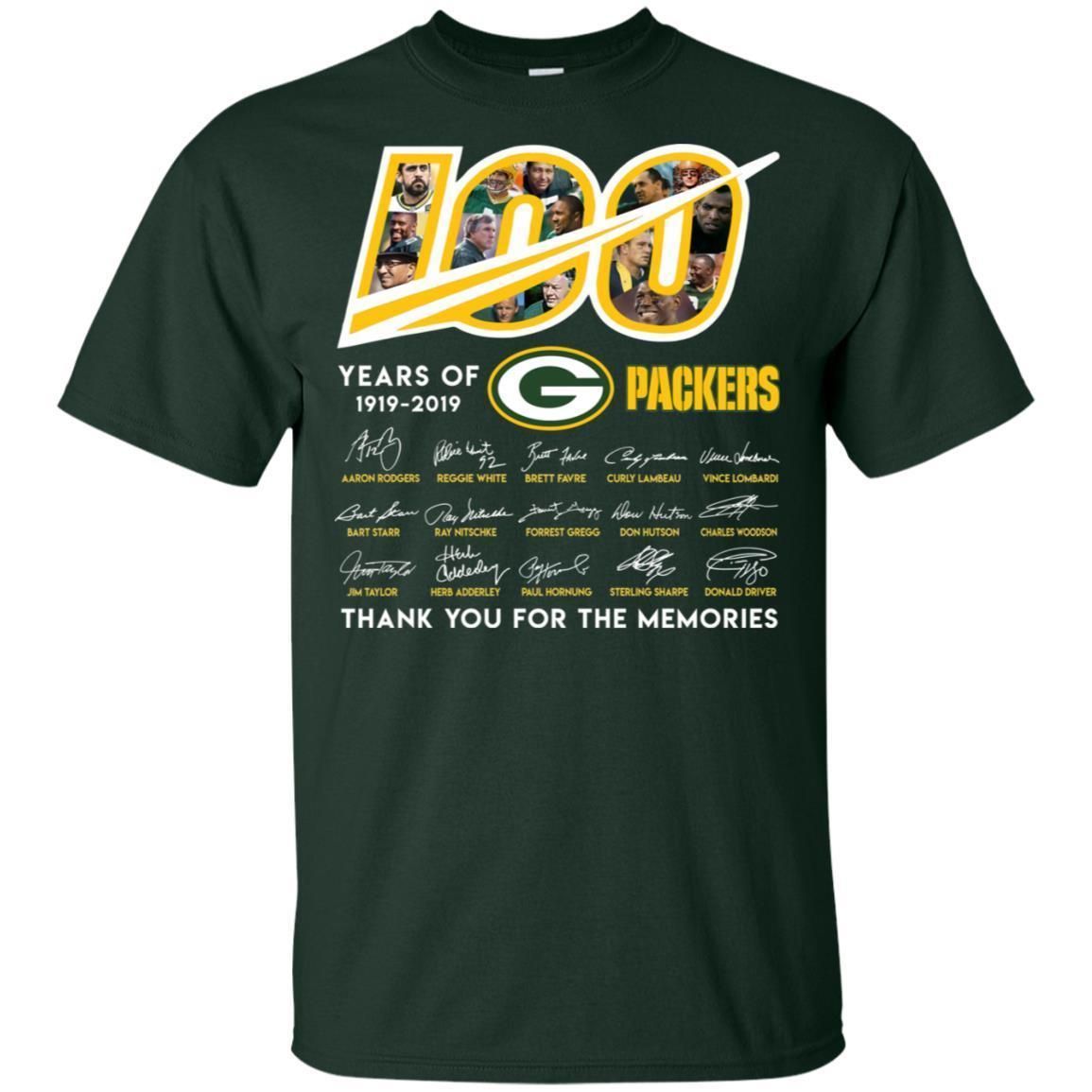 Green Bay Packers 100 Years Anniversary T-Shirt Men Women Fan Gift Idea VA08