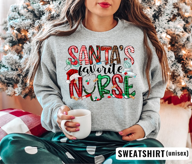 Funny Nurse Christmas Sweatshirt 2D Crewneck Sweatshirt All Over Print Sweatshirt For Women Sweatshirt For Men Sws4612