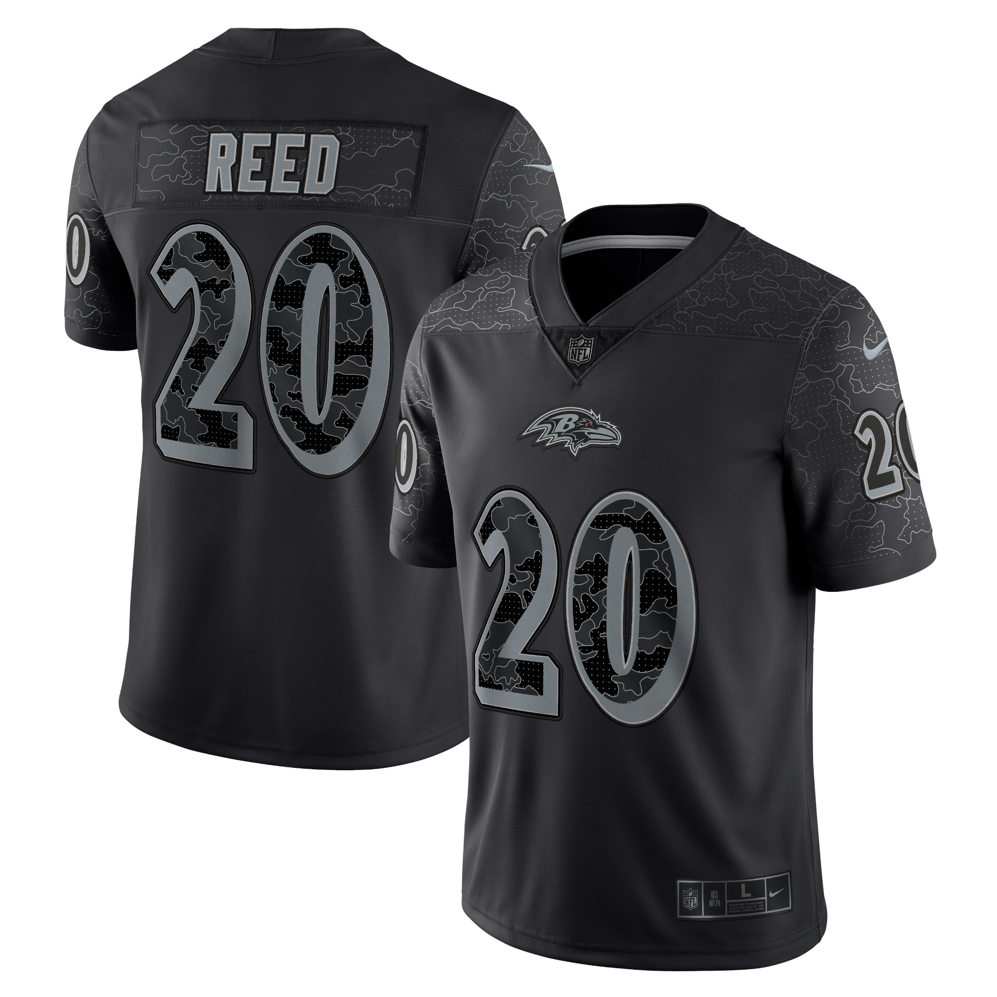 Ed Reed Baltimore Ravens Retired Player RFLCTV Limited Jersey – Black