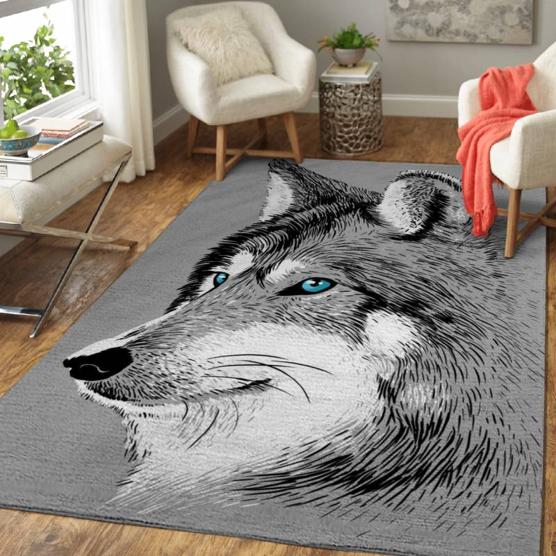 Skecth Wolf – Animals Area Rug Carpet