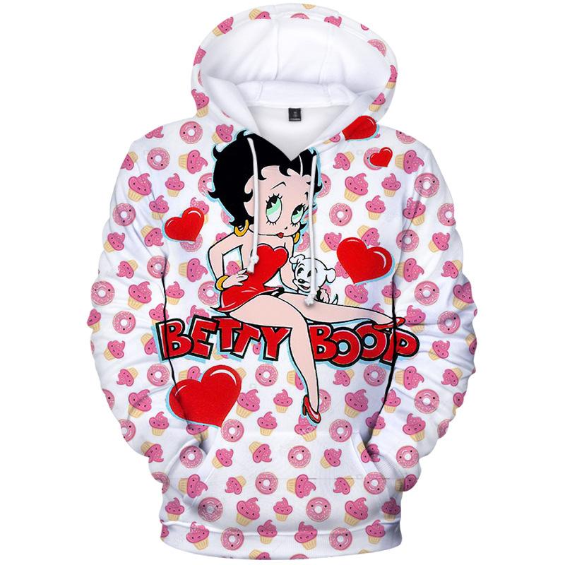 3D Print Sexy Girls Sweatshirts – Betty Boop Hoodie Pullover