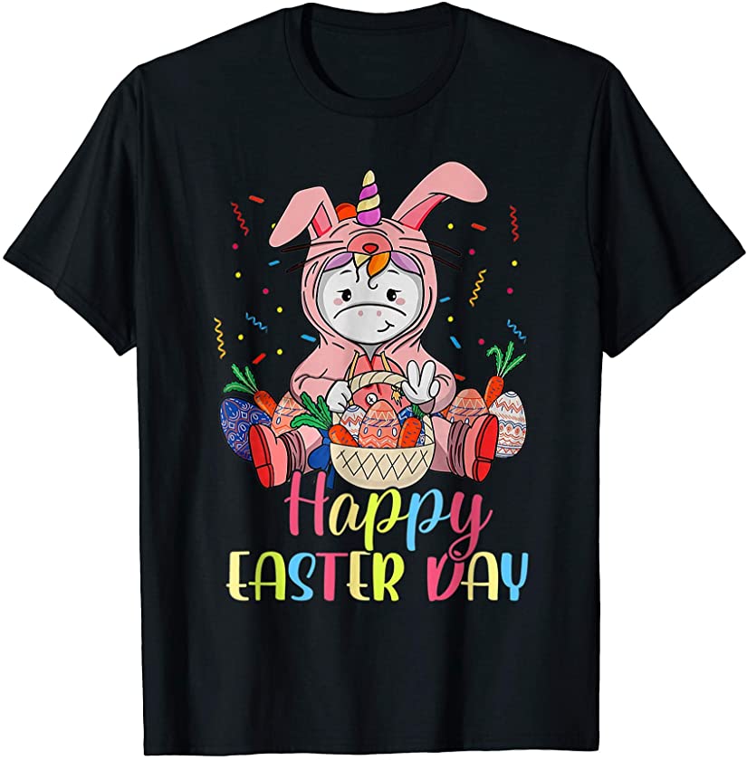 Cute Unicorn Love Happy Easter Bunny Egg T-Shirt