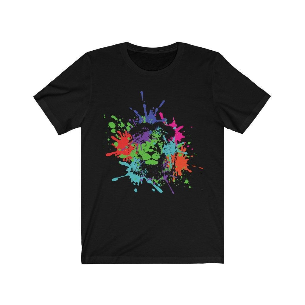 Colorful Lion Paint Print Tee Super Soft By Stardustst Shirt