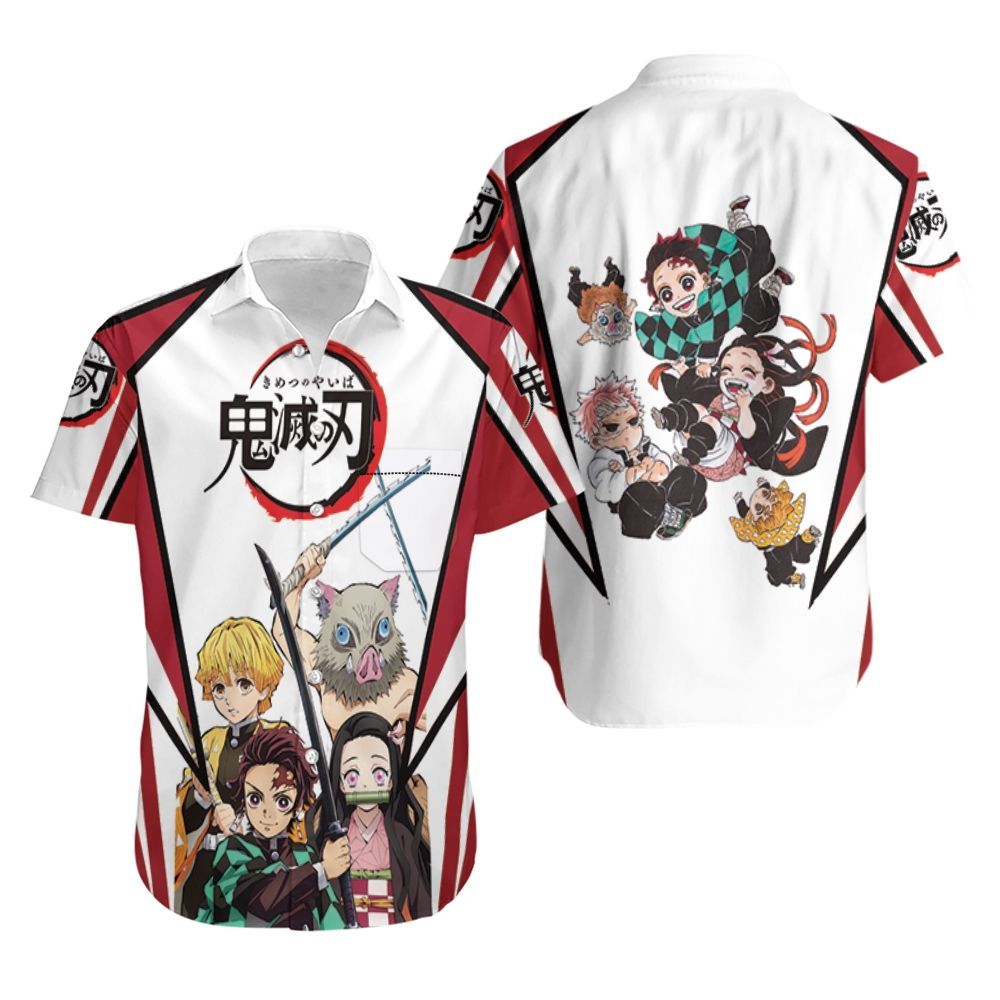 Anime kimetsu no yaiba Tanjiro and friends Hawaiian Shirt