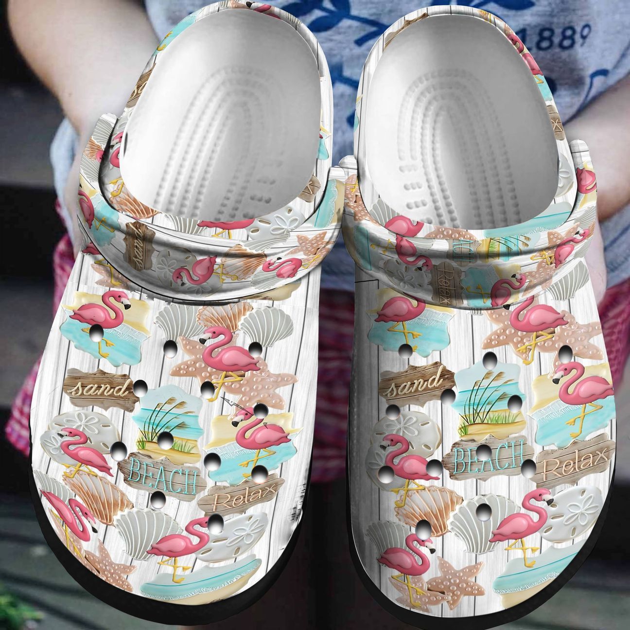 Beach Personalized Clog, Custom Name, Text, Color, Number Fashion Style For Women, Men, Kid, Print 3D Flamingo Beach