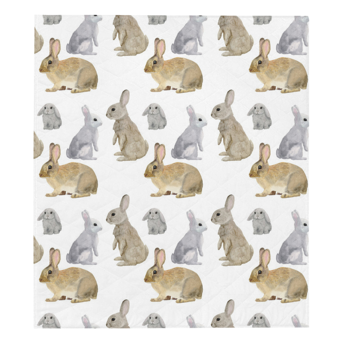 Rabbit Pattern Print Design 02 Premium Quilt