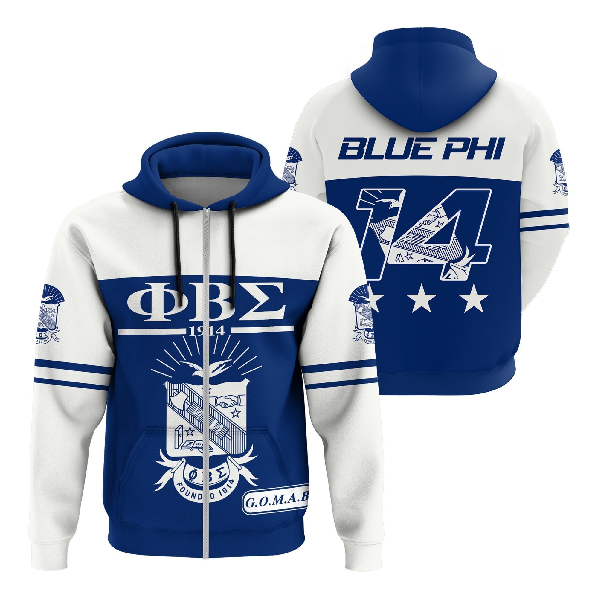 Fraternity Hoodie – Blue Phi Beta Sigma Zip Hoodie – Melanin Attire Shop