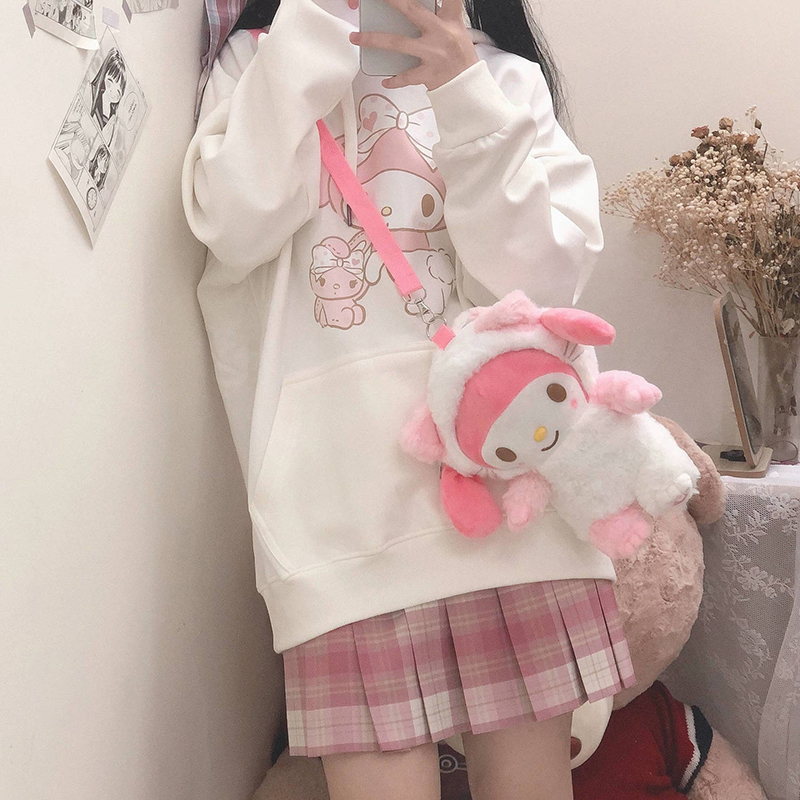 Y2K Japanese Sweet Hoodies for Girls Oversized Sweatshirt Clothes Spring Korean Cartoon Print Pullover Hoodie Sweatshirts Women alx