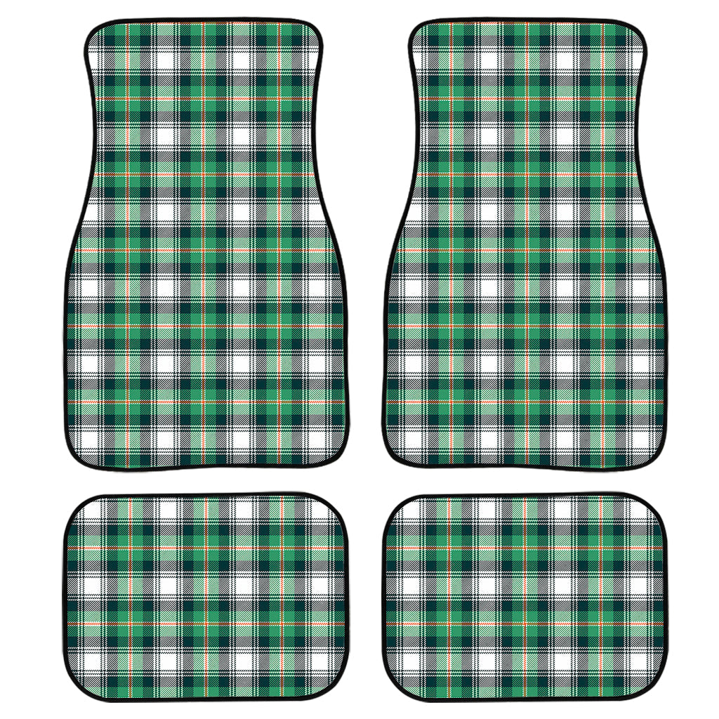 Saint Patrick’S Day Tartan Pattern Print Front And Back Car Floor Mats, Front Car Mat