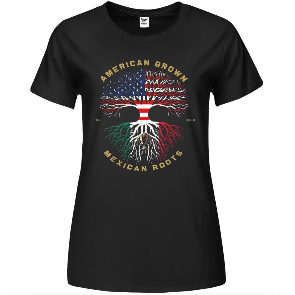 American Grown With Mexican Roots Tree Usa Flag Unique Gifts Premium Womens Tshirts