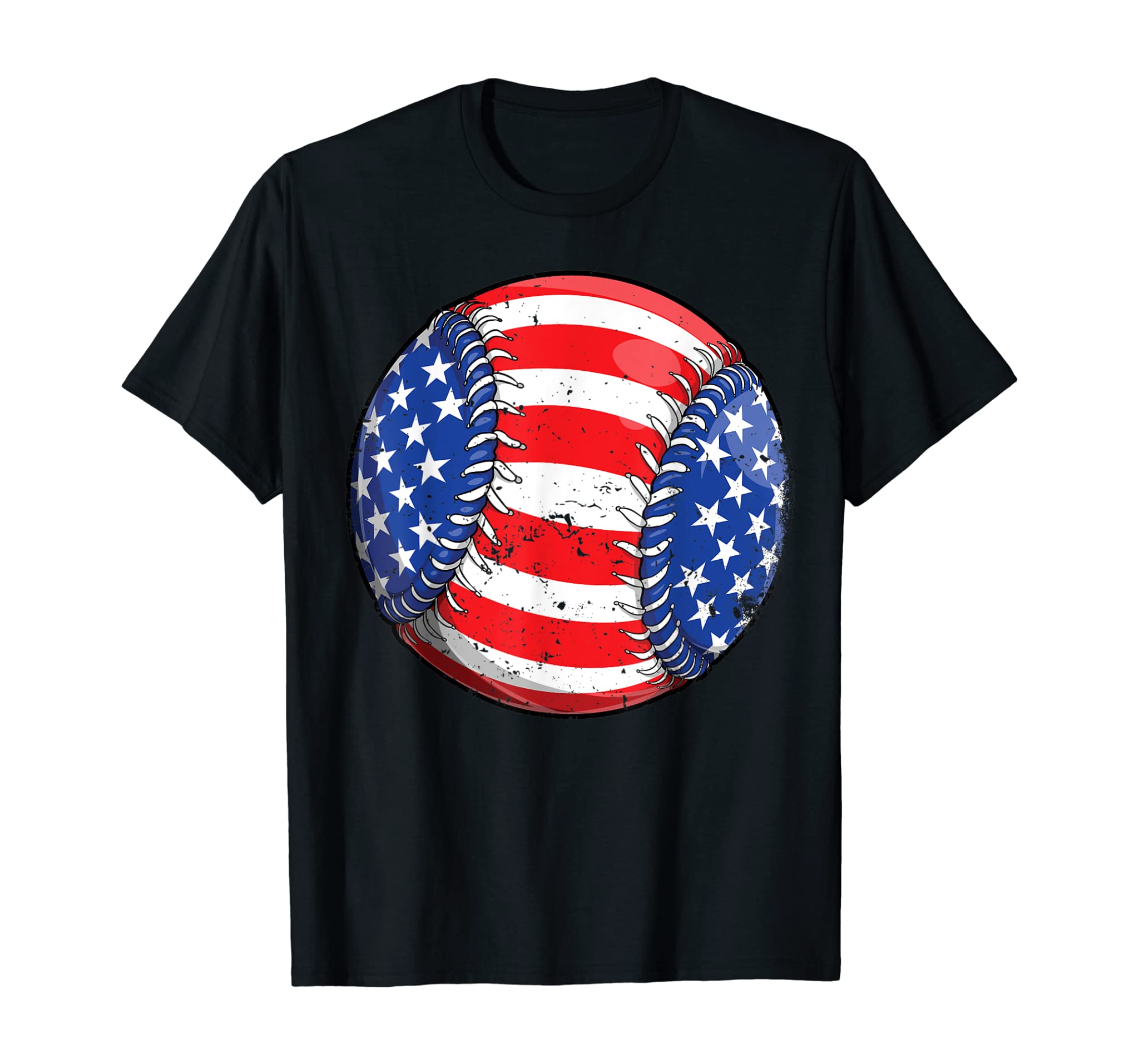 Baseball American Flag 4th of July T shirt Kids Boys Gifts