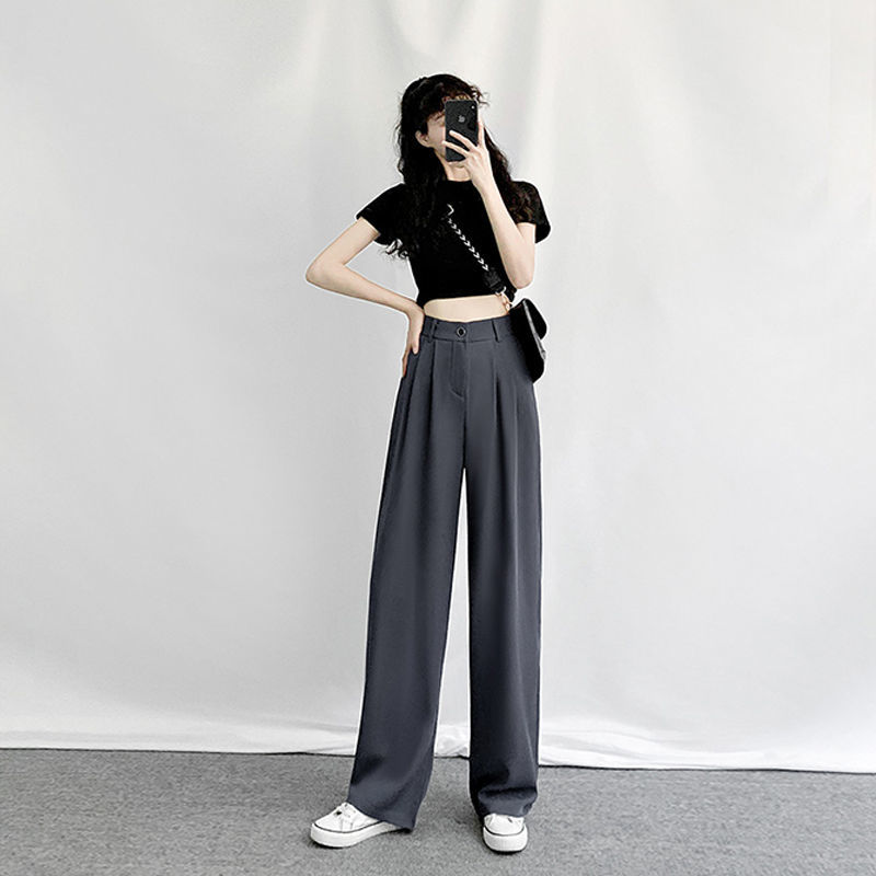 Wide Leg Pants Women Simple Vintage Overisze 4XL Simple Daily Office Lady Full Length Trousers All-match Summer Fashion Womens alx