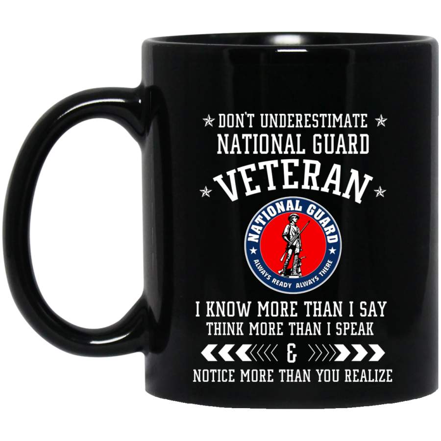 Don’t Underestimate National Guard Veteran T-Shirt Veterans Day Christmas Gift Mug