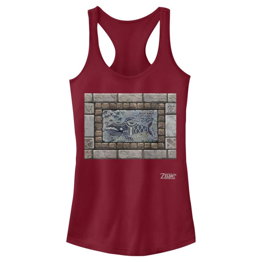 Nintendo Junior’s Legend of Zelda Link’s Awakening Whale Stone Tablet  Racerback Tank