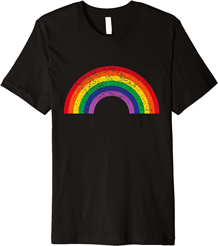 Vintage Rainbow Retro LGBTQ 80’s Gay Pride Month Premium T-Shirt