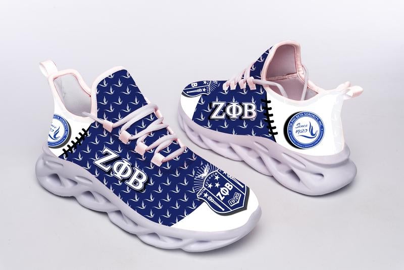 Wonder Print Footwear – Zeta Phi Beta Blue Clunky Sneakers Lt10