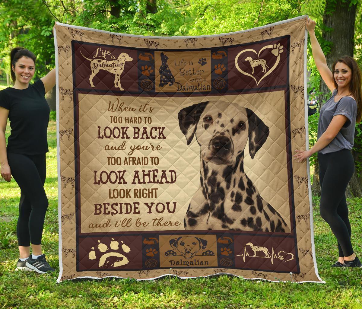 Alway Beside You Dalmatian Quilt Blanket