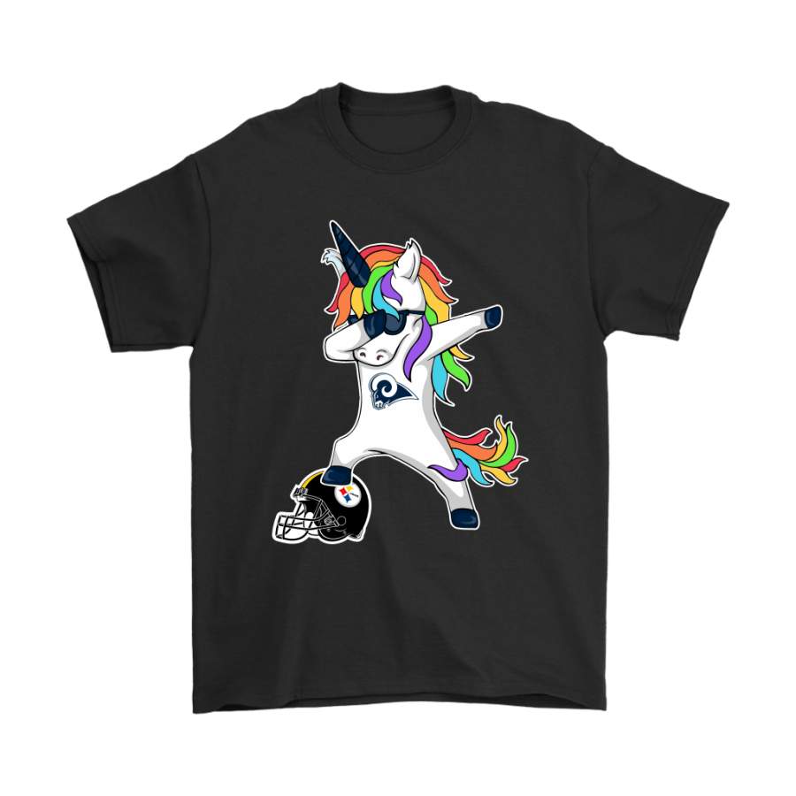 Football Dabbing Unicorn Steps On Helmet Los Angeles Rams Shirts