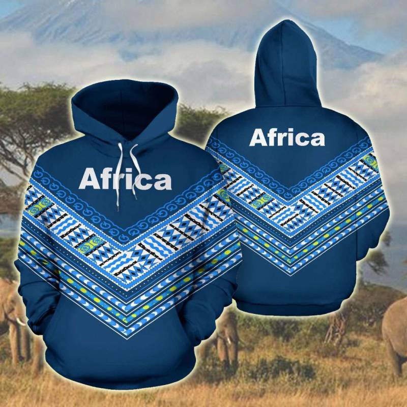 African Dashiki Blue All Over Print Hoodies