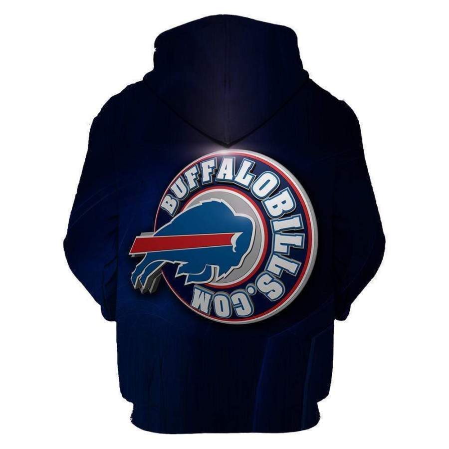 Buffalo Bills Printed Hooded Pocket Pullover Sweater