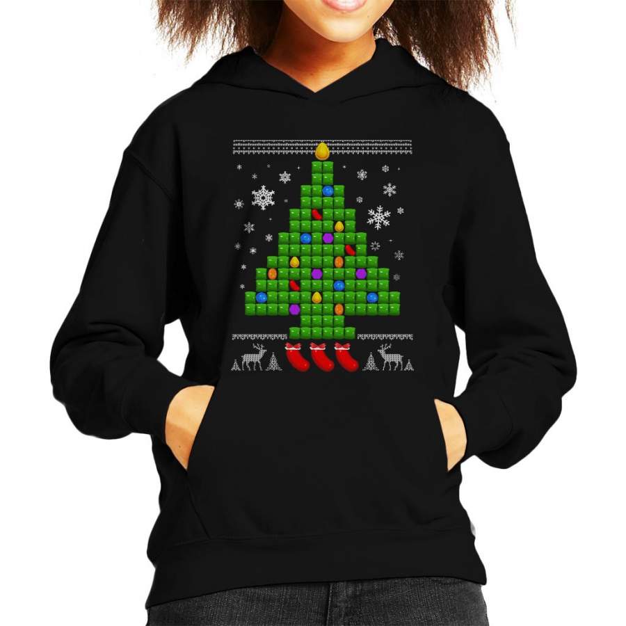 Candy Crush Chriatmas Tree Kid’s Hooded Sweatshirt