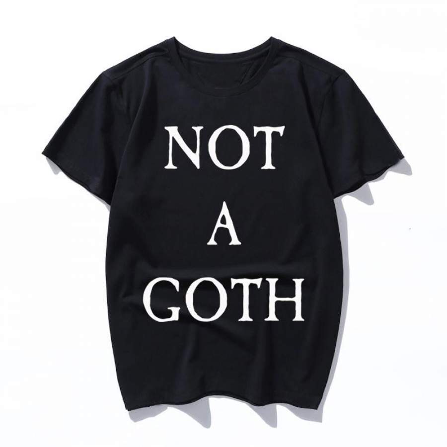 not a goth Korean Style Male Tops Harajuku t shirt Ulzzang XS-3XL Loose Short Sleeve Cartoon Print ins clothes vintage punk Female T-shirt