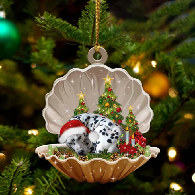 Dalmatian-Sleeping Pearl In Christmas Two Sided Ornament