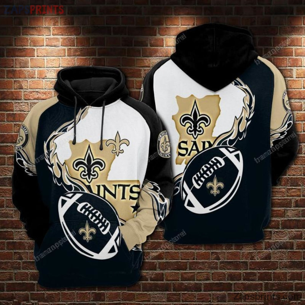 New Orleans Saints Skull 3 D Hoodie V15 Gift For Fan Football Lovers