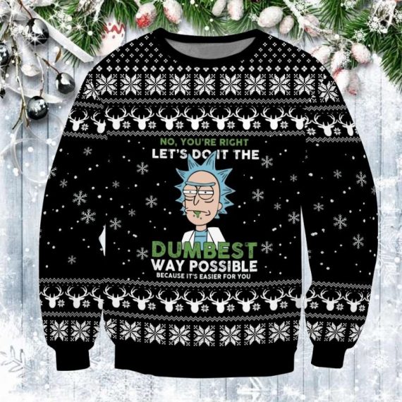 Christmas Gift For Rick And Morty Lover Pickle Rick Ugly Christmas Sweater Hg