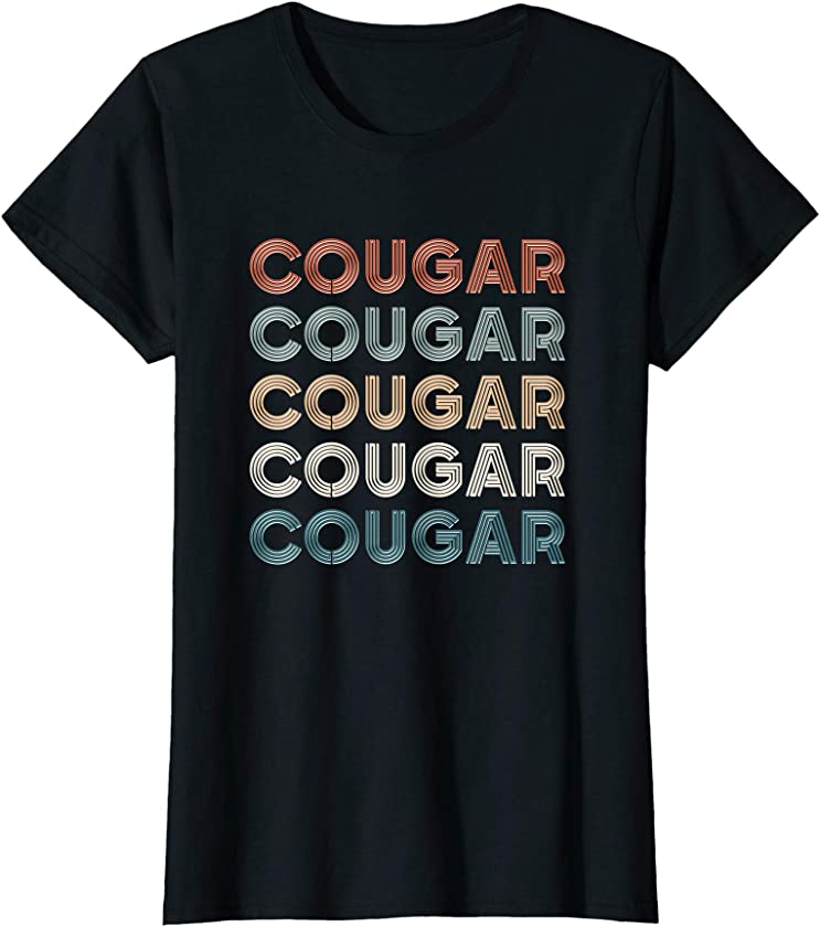 Womens Vintage Design T Shirt Gift For Wife or Cougar Mom