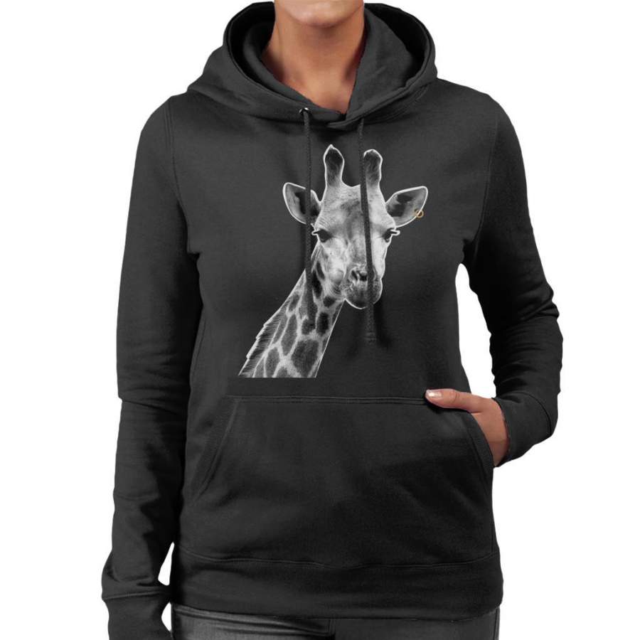 Earring Giraffe Women’s Hooded Sweatshirt