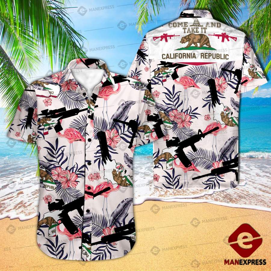 California United Patriot Three Percenter Hawaiian Shirt Ha33026