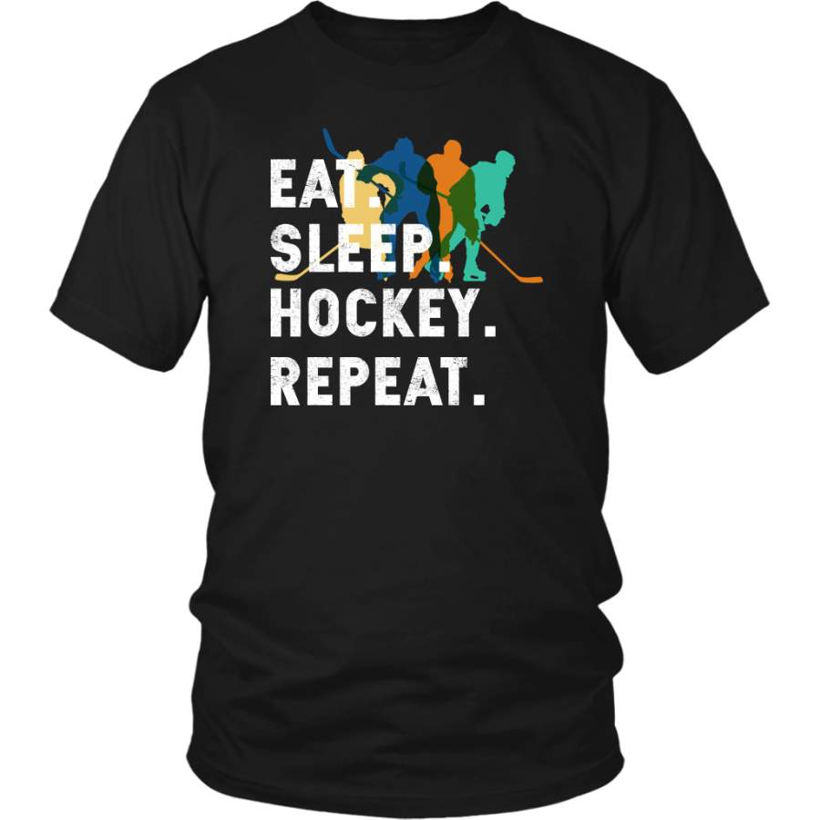 Vintage Eat Sleep Hockey Repeat T shirts