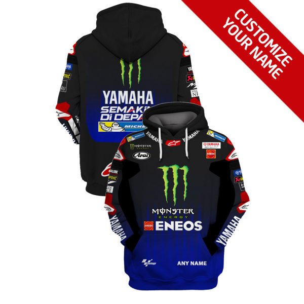 Yamaha Monster Energy Personalized Name Unisex Hoodie All Over Printed Unisex Hoodie Us Size