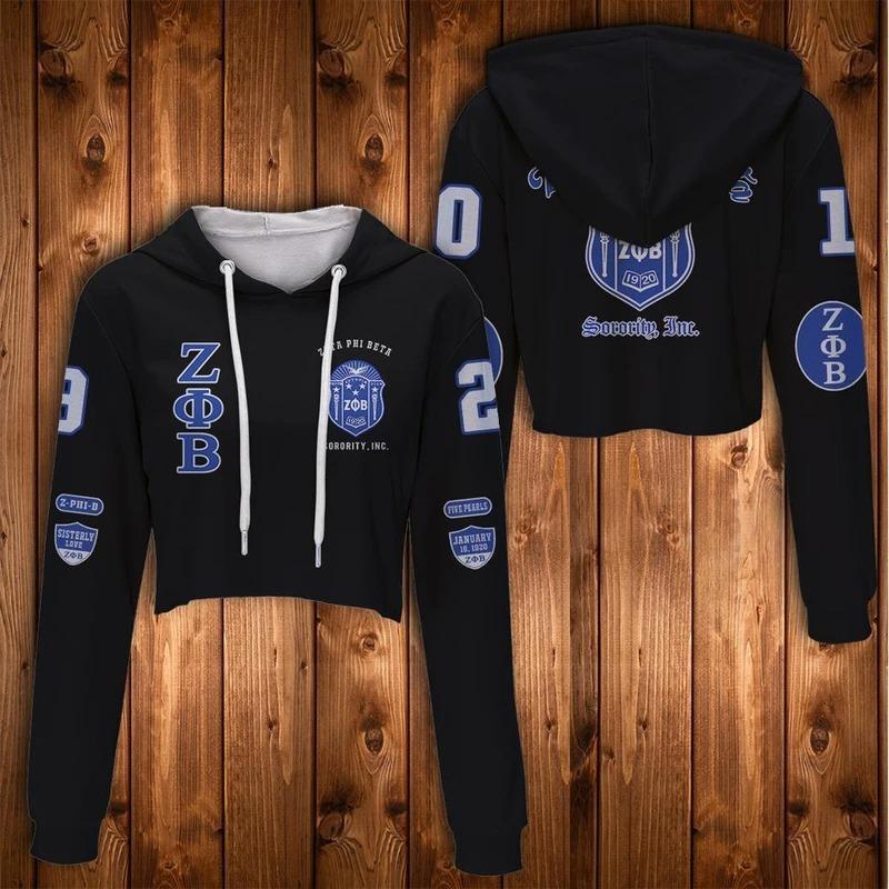 Wonder Print Hoodie – Z-Phi- B Zeta Phi Beta Sorority Inc Crop Hoodie