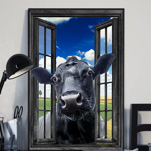 Black Angus Cow 3D Wall Art Painting Prints Home Decor Bedroom Decor Bathrom Decor