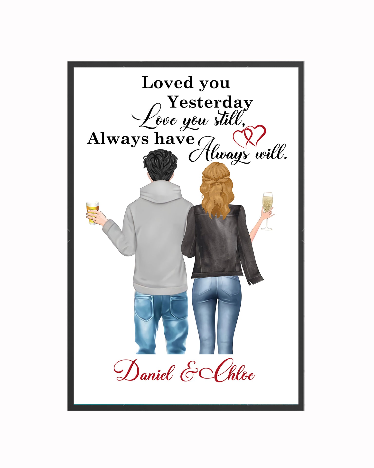 Custom Personalized hairstyle name Valentine’s day wall prints poster gift ideas for room him boyfriend husband her girlfriend wife couple – Love You Still TY1812 – Personalizedwitch
