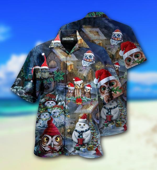 Owls Love Christmas Happy Limited – Hawaiian Shirt – Hawaiian Shirt For Men, Hawaiian Shirt For Women, Aloha Shirt