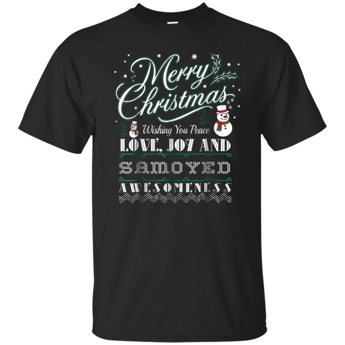 Buy Merry Christmas Joy Love Samoyed Ugly Sweater Tshirt