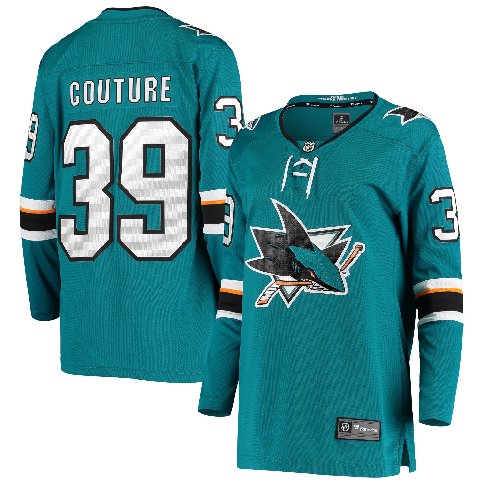 Logan Couture San Jose Sharks Branded Women's Breakaway Home Player Jersey – Teal