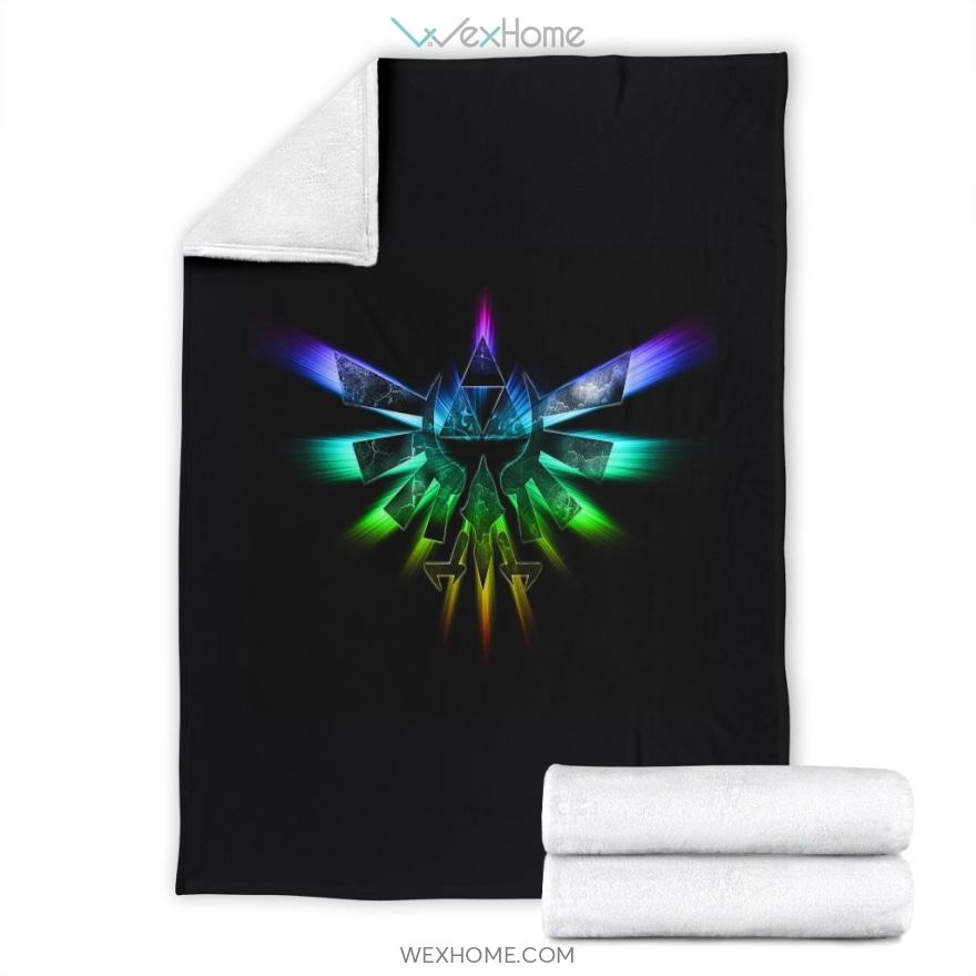 Rainbow Zelda Triforce Legend Of Zelda Premium Blanket